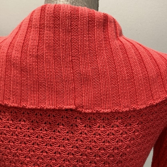 CACHE Vintage 80s Chunky Knit Sweater Side Buckle Wrap Size Small Retro RED - Picture 10 of 14